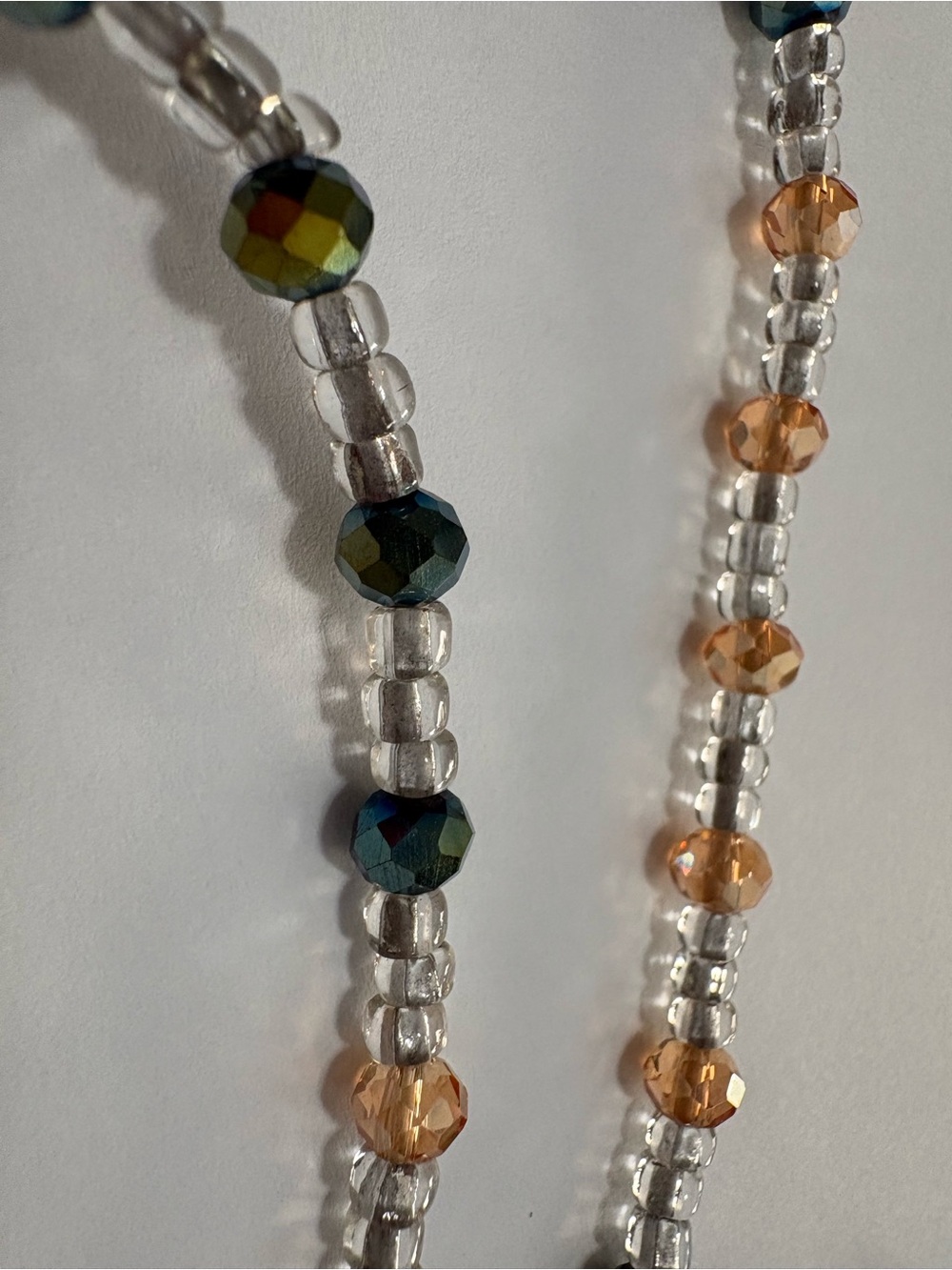 “Amber Olivia” Seadbead Waistbead with Crystal Olive-Green and Amber Accents - Picture 5 of 10